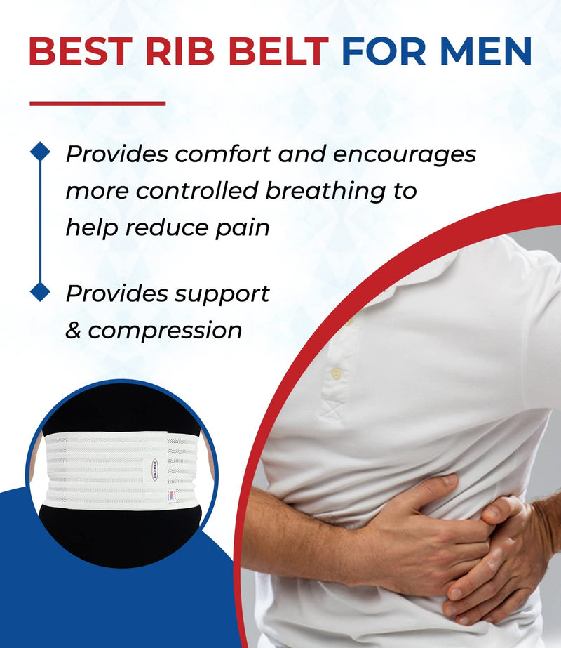 [Australia] - ITA-MED Breathable Elastic Rib Support Belt/Wrap for Men, Provides Support & Compression, Made In USA, Medium 