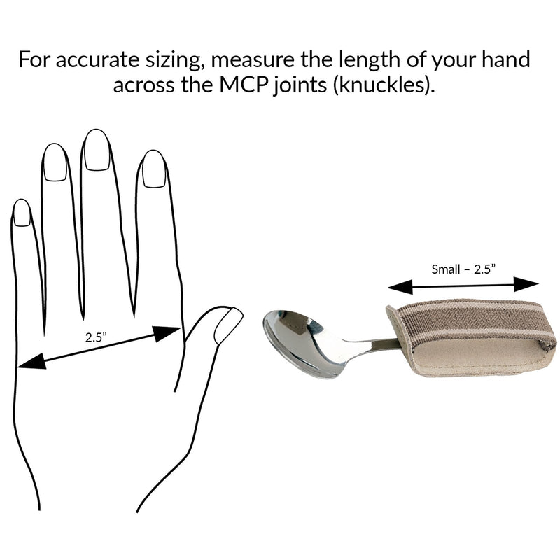 [Australia] - Sammons Preston - 42864 Universal Cuff, Leather ADL Cuff with Elastic Strap, Holds Utensils or Writing Aids, Makes Mealtime or Other Activities Easier, for Elderly or Individuals with Weak Grip, Small, 2-1/2" 2.5" Knuckle Width 