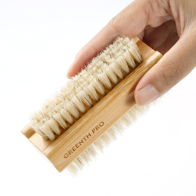 [Australia] - GREENTH PRO Bamboo 100% Boar Bristle Nail Brush-3PCS Wooden Nail Scrub Brush for Toes and Nails,Cleaning Nail Brush 