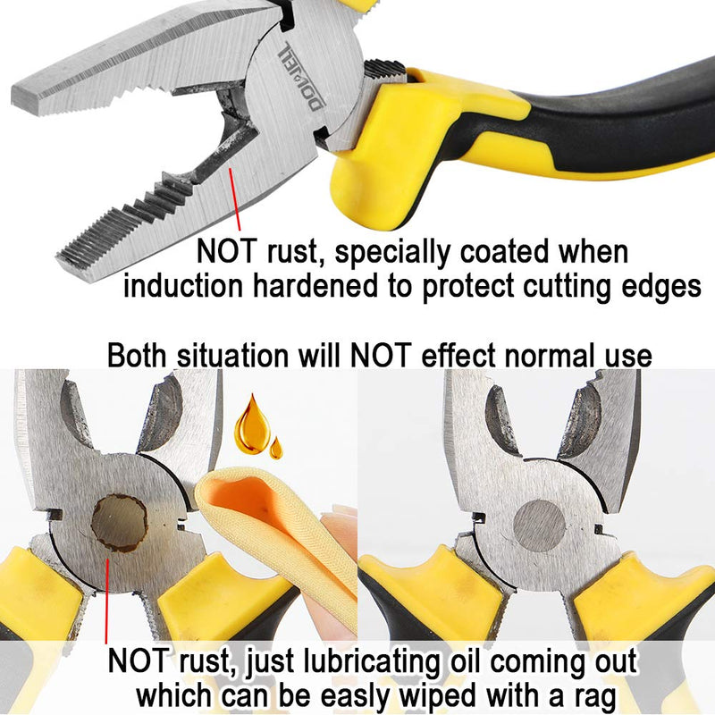 [Australia] - DOWELL Lineman's Pliers Combination Pliers with Cutter 6 Inch Heavy Duty Nickel Chromium Steel Construction And Professional Handle 6" Lineman's Pliers 