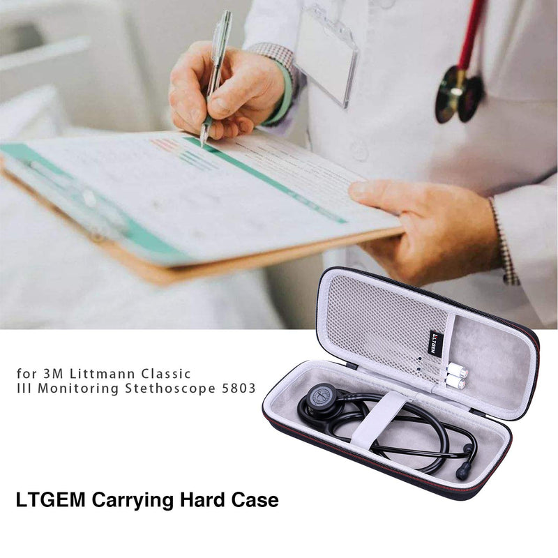 [Australia] - Stethoscope Case - LTGEM Hard Case for 3M Littmann Classic III Monitoring, MDF Acoustica Deluxe Lightweight Dual Head Stethoscope. Mesh Pocket for Accessories 