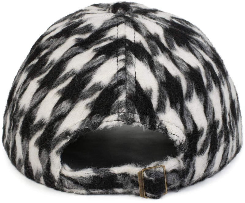 [Australia] - styleBREAKER 6-Panel Cap with Houndstooth Pattern, Baseball Cap, Adjustable, Unisex 04023059 Black-White 