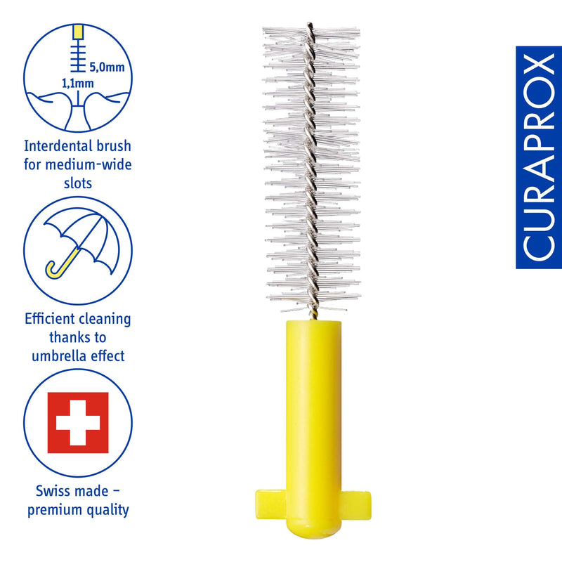 [Australia] - Curaprox CPS 09 Prime Refill Interdental Brushes, Yellow, 8 Count - 8 x 0.9mm - 4mm Internal Toothbrushes. Size 09 (8 Count) 