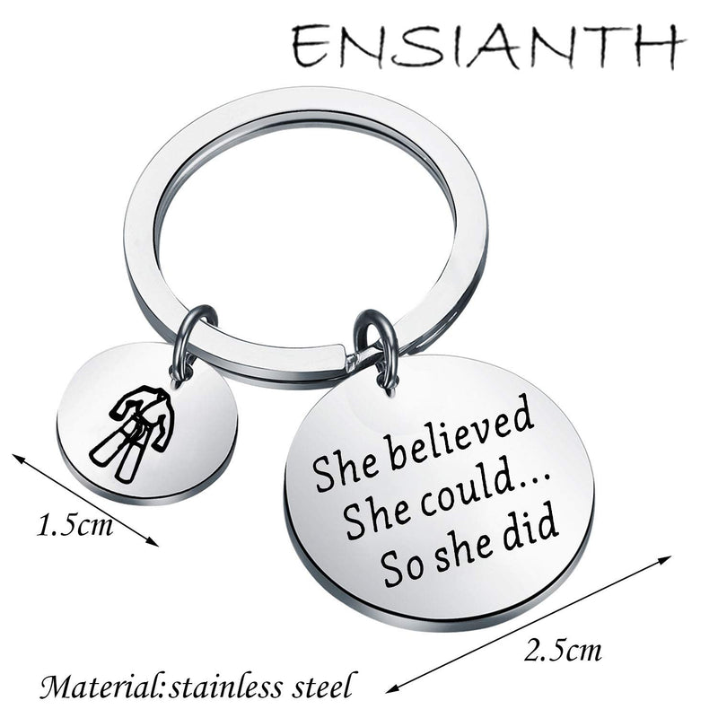 [Australia] - ENSIANTH Martial Arts Keychain She Believed She Could So She Did Keychain Martial Arts Teacher Inspire Gift Martial Arts Karate Gift Martial Arts Key 