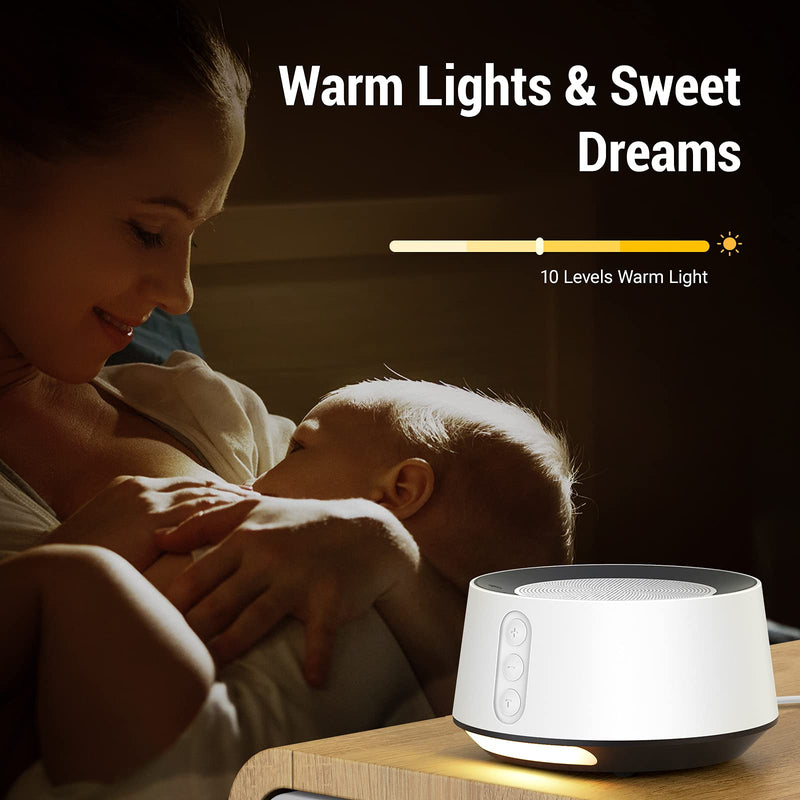 [Australia] - Fitniv White Noise Machine with Adjustable Baby Night Light for Sleeping, 14 High Fidelity Sleep Machine Soundtracks, Timer and Memory Feature, Plug in, Sound Machine for Baby, Adults 