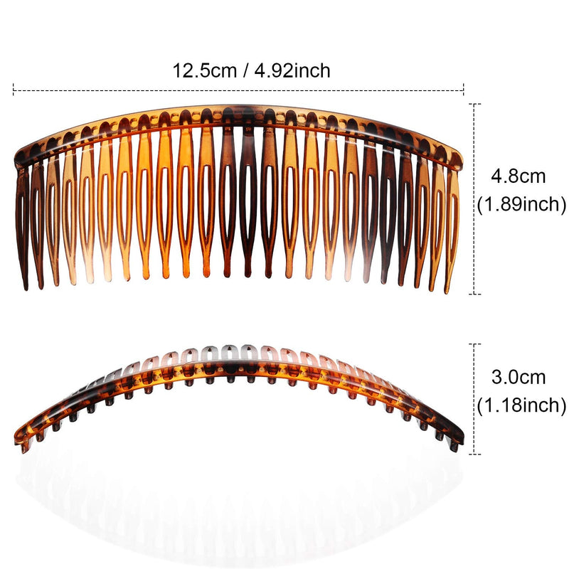 [Australia] - 4 Packs Tort Slide Comb Tortoise Shell Side Comb Plain Hair Comb Large Tort Hair Combs Slides 12.5 cm Hair Side Comb Set 