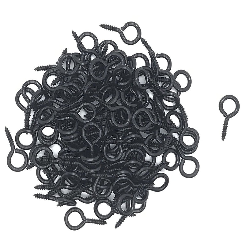 [Australia] - Screw Eyes, 1 Inch Metal Eye Hook, Zinc Plated Self Tapping Screw Hooks Ring, Eyelet Screws Black 120 Pcs 