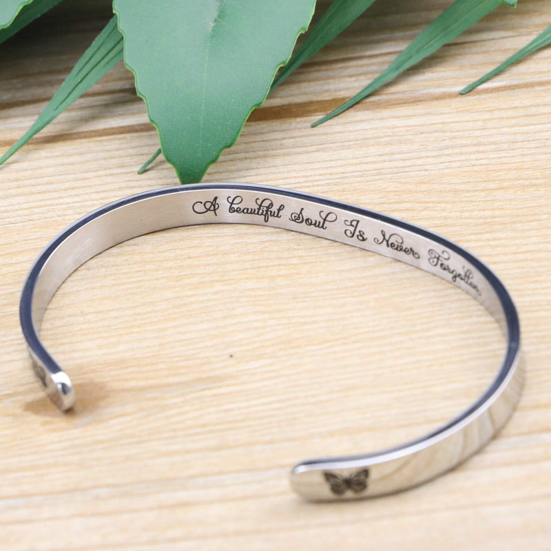 [Australia] - MEMGIFT Memorial Bracelet for Women in Memory of Jewelry Gift Remembering Loss of One You Loved Cuff Bracelets A beautiful about is never forgotten 