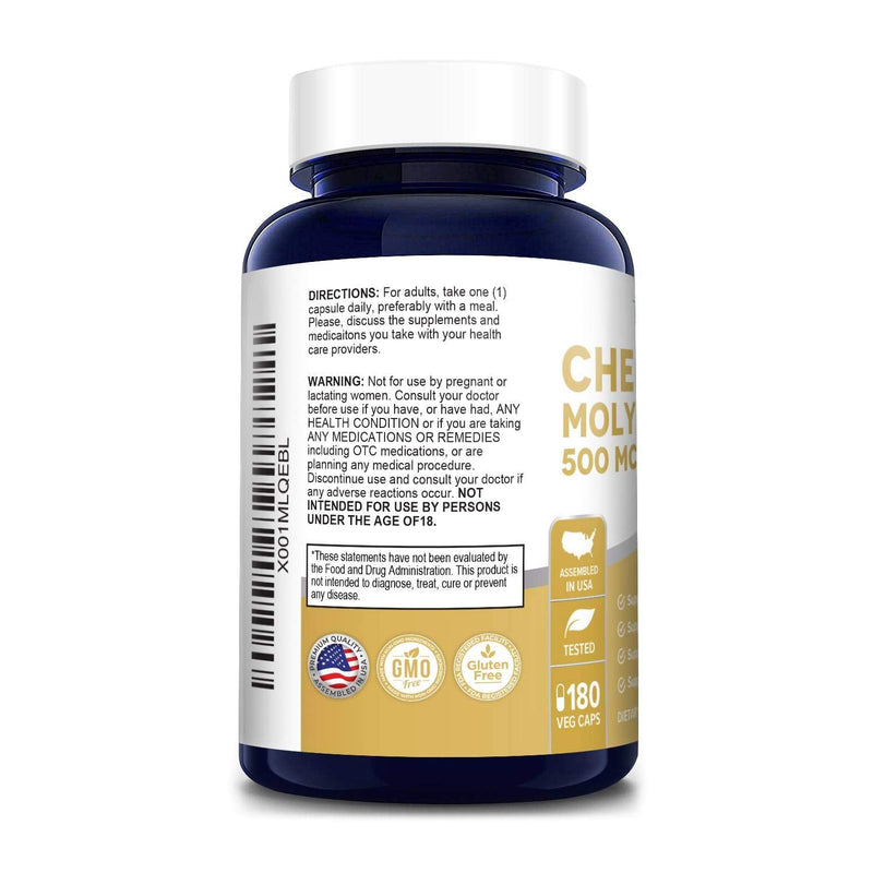 [Australia] - Chelated Molybdenum 500 mcg 180 Vegetarian Caps (Gluten Free & Non-GMO) 