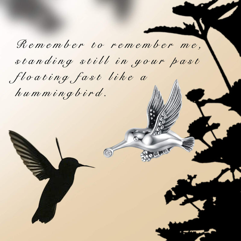 [Australia] - Cremation Grandmum Jewelry for Ashes Memorial Urn Necklace Sterling Silver Hummingbird Pendant Keepsake as a Memorial Always in My Heart Memory Necklace Gift 