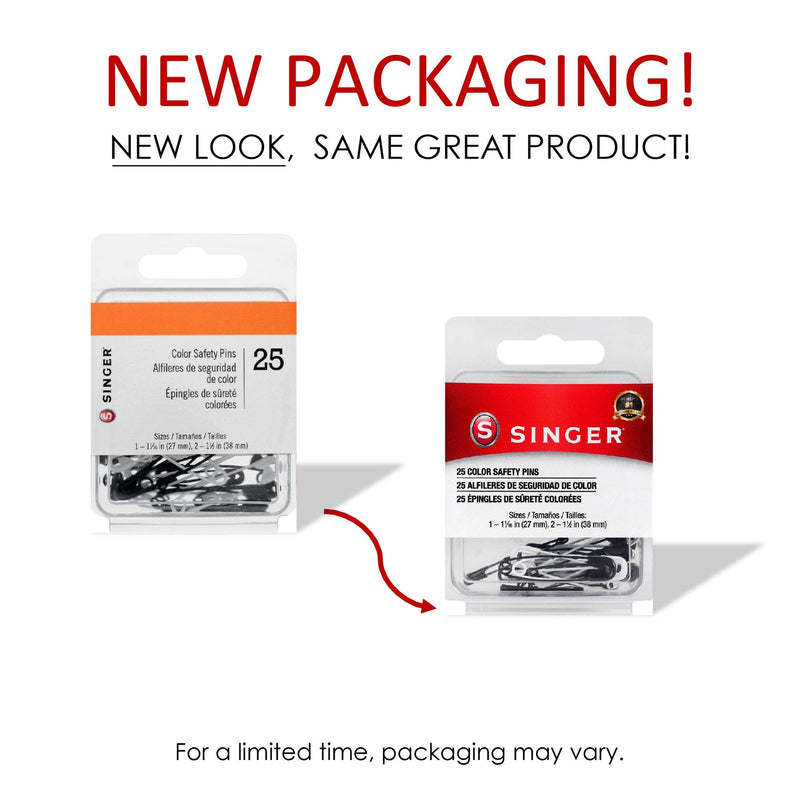 [Australia] - SINGER 00296 Black and White Safety Pins, Assorted Sizes, 25-Count 1 