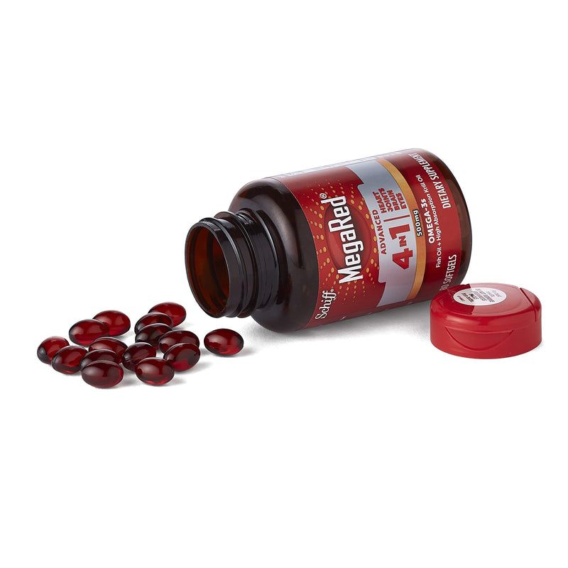 [Australia] - Omega 3 Fish Oil & Antarctic Krill Oil Softgels for Brain, Heart, Joints & Eye Support, MegaRed (80 count bottle), Concentrated Omega 3 Fatty Acid Supplement with EPA, DHA, Phospholipids 80 Count (Pack of 1) 
