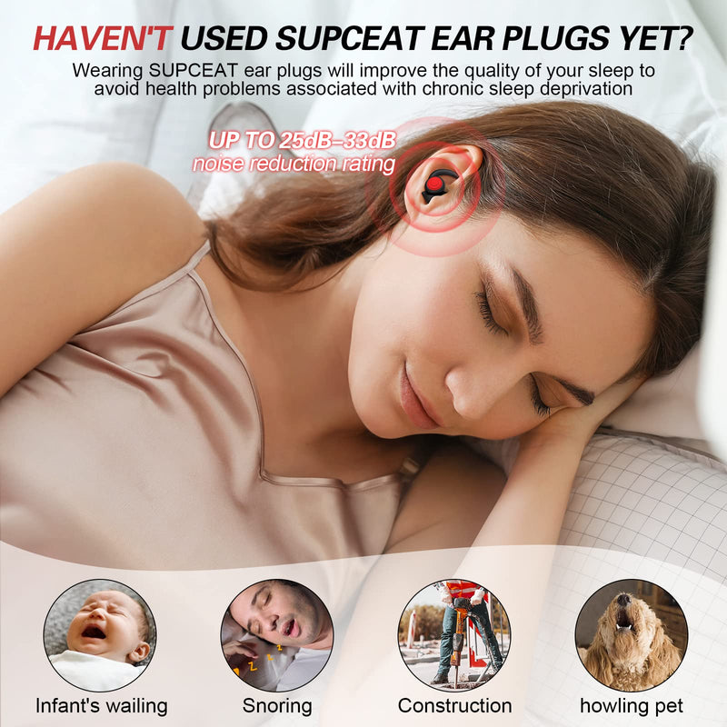 [Australia] - Ear Plugs for Sleeping Noise Cancelling Silicone Earplugs Sound Blocking Sleeping, 2pair Ear Plugs for Sleeping Reusable Noise Reduction Earplugs for Sleep,Snoring,Work,Concerts,Studying,Travel(Black) Black 
