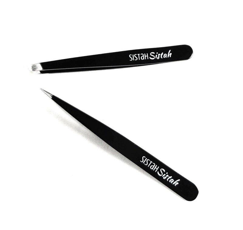 [Australia] - Sistah Sistah 2pc Professional Tweezer Set Slanted & Pointed 