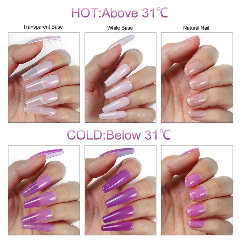 [Australia] - Color Changing Nail Polish Set 8Pcs, Mood Changing Color Gel Nail Polish Set Pink Glitter Long Lasting Soak Off LED Gel Nail Polish Gift Set for Women 4 
