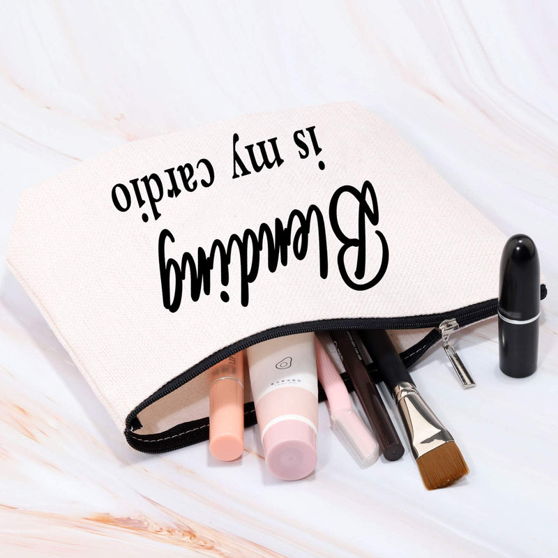 [Australia] - MBMSO Blending is My Cardio Cosmetic Bag Travel Makeup Bag Funny Makeup Artist Gifts Makeup Lovers Gifts (Cosmetic Bag) 