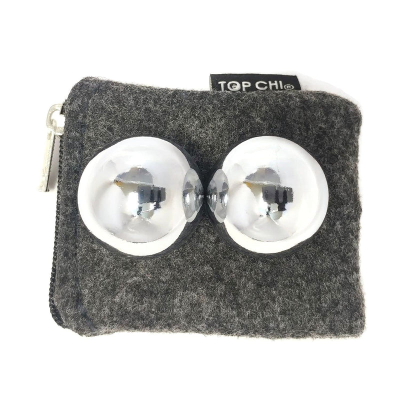 [Australia] - Top Chi 1 Inch Chrome Chiming Pocket Sized Baoding Balls for Hand Therapy, Anxiety, and Stress Relief 
