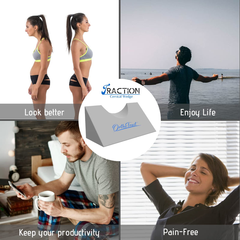 [Australia] - Cervical Traction Wedge Pillow - Neck Shoulder Scapula Relaxer - Gentle Spinal Correction - Posture, Occiput Release, Headaches & Migraines 
