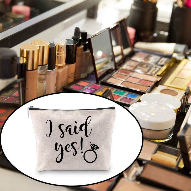 [Australia] - Wedding Bride Gift Bridal Shower Cosmetic Bag I Said Yes Bride Engagement Bachelorette Party Gift (I Said Yes) 