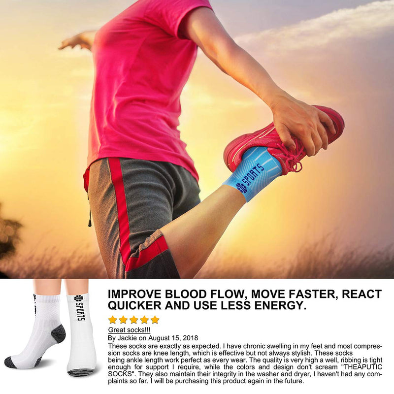 [Australia] - QUXIANG Compression Socks for Women & Men Circulation 3/6/7 Pairs Arch Ankle Support 15-20 mmHg Best for Running Cycling Large-X-Large 04-black/White/Orange 