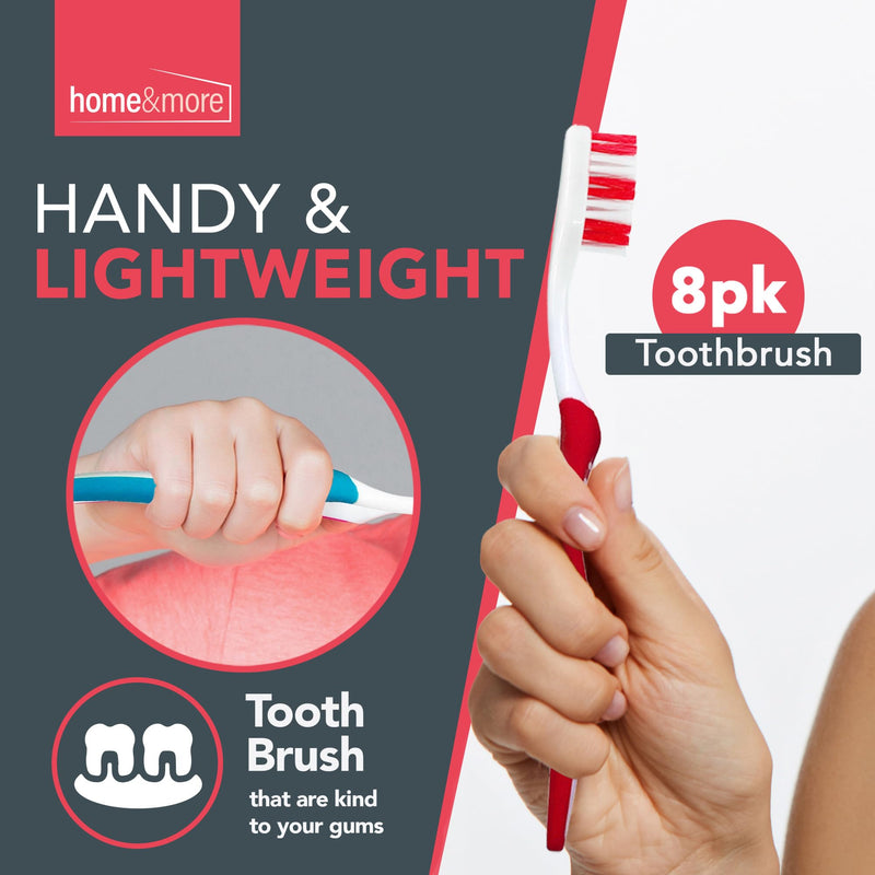 [Australia] - 8pk Toothbrushes Multipack | Family Toothbrush Pack | Soft Toothbrush Manual Toothbrush Multipack | Tooth Brush | Disposable Toothbrush Medium Tooth Brushes | Bulk Toothbrushes Adults | Teeth Brushes 