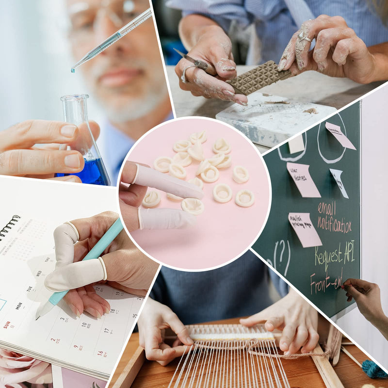 [Australia] - 300 Pcs Latex Finger Cots Small Latex Finger Cots White Disposable Latex Finger Cots Rubber for Injured Finger,Cracked Finger,Sports(White) 