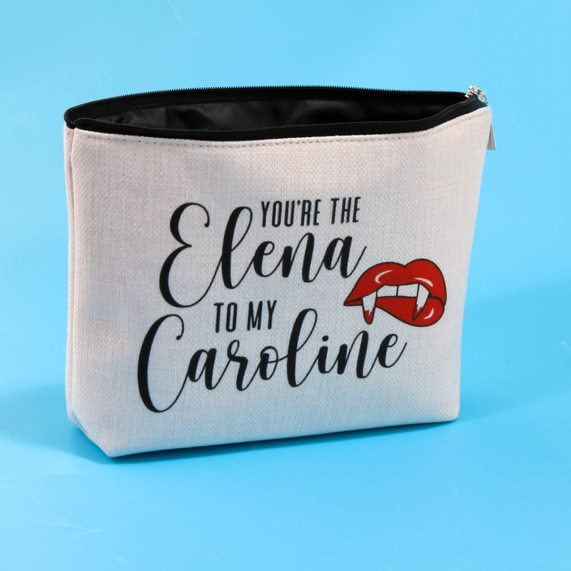 [Australia] - G2TUP Vampire Diaries Merch Makeup Bag Vampire Fans BFF Original Inspired You're The Elena to My Caroline 2PCS (Elena Caroline) Elena Caroline 