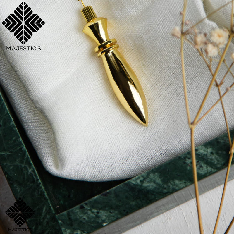 [Australia] - Egyptian Thot Dowsing Pendulum & Abbe Mermet drop Pendant in Gold Brass - Pack of 2 Divinatory Pendulums 