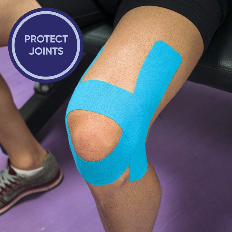 [Australia] - Kinesiology Tape 5m Roll - Sports K Tape for Knee/Muscle Support - Adhesive Uncut Sports & Physio Tape to Improve Blood Circulation, Swelling, Pain-Relief - White 