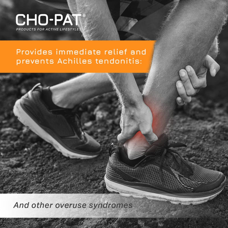 [Australia] - Cho-Pat Achilles Tendon Strap, Developed with Sports Medical Professionals at Mayo Clinic to Reduce Stress & Alleviate Achilles Tendonitis Pain, Black, Medium 