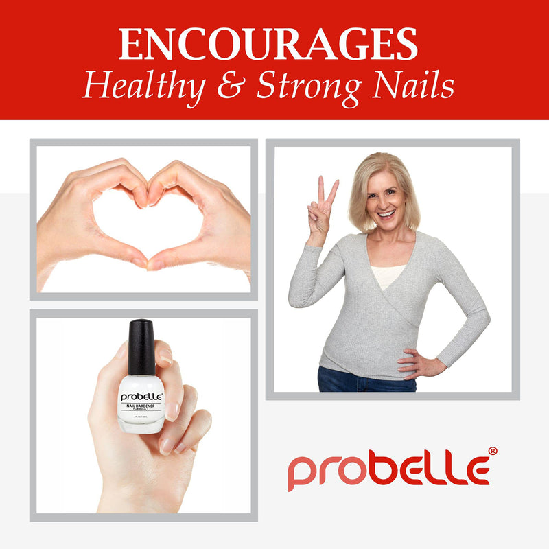 [Australia] - Probelle Nail Hardener Formula 1 - Repair Damaged Nails, Extra Strong Nail Growth Treatment For Brittle Nails, Grows and Restores Soft, Weak Nails, Aids Splitting, Breaking, Peeling Nails, Sheer White 