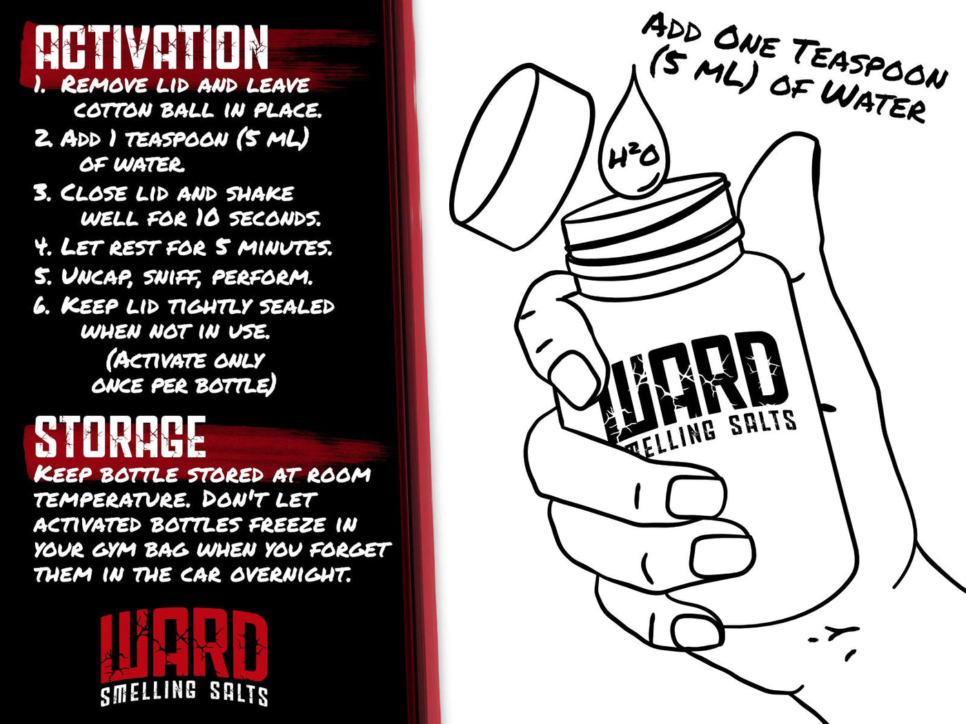 Ward Smelling Salts - Bottled Insanity - Insanely strong Ammonia Inhalant, Smelling  Salt For Powerlifting Hockey Football Weight Lifting and More