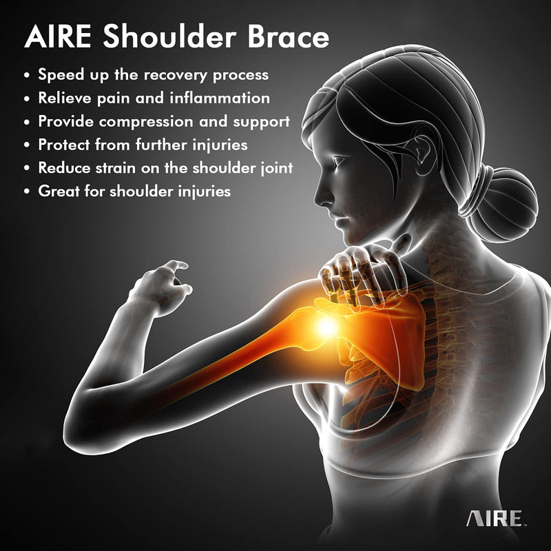 [Australia] - Shoulder Brace for Women and Men Recovery Shoulder. Adjustable Shoulder Support for Rotator Cuff, AC Joint Pain Relief, Shoulder Injuries. Perfect Fit Shoulder Compression Sleeve (One Size Regular) Pink 