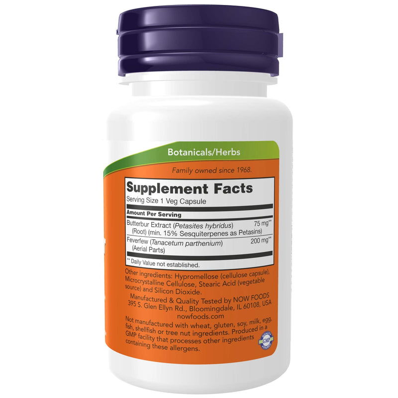 [Australia] - NOW Supplements, Butterbur with Feverfew, Neurological Support*, 60 Veg Capsules 60 Count (Pack of 1) 