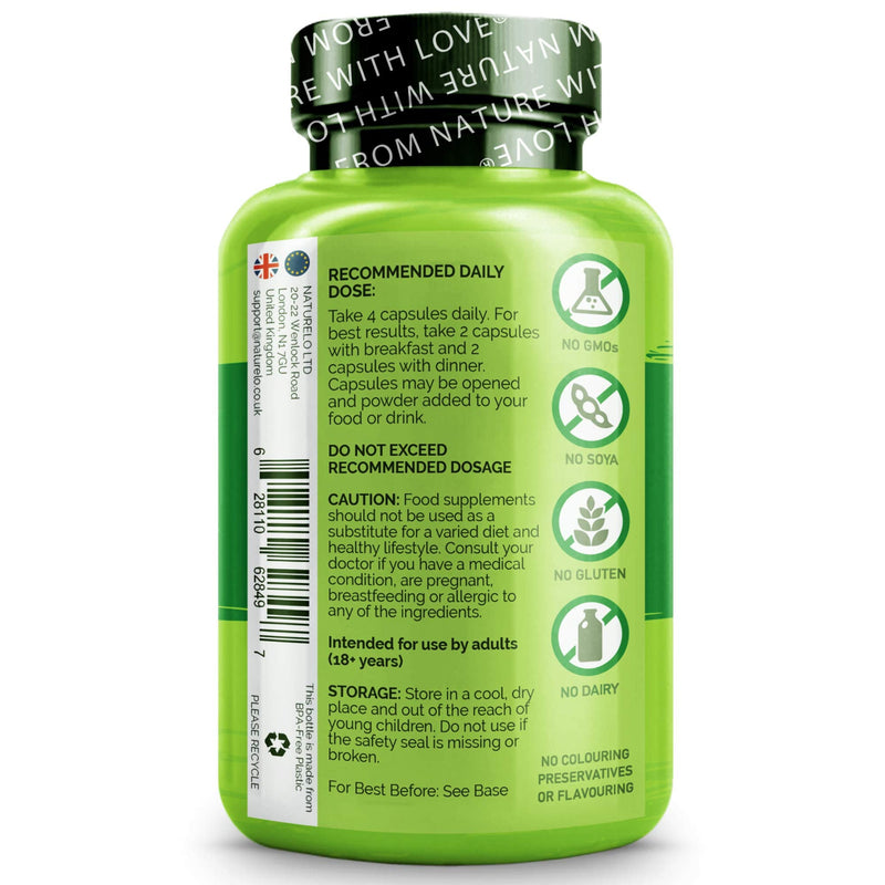 [Australia] - NATURELO Glucosamine (1500mg 2kcl) formulated with Chondroitin, MSM, Boswellia and Vitamin C for Collagen Formation Supporting Cartilage & Bone - 120 Capsules | 1 Month Supply 