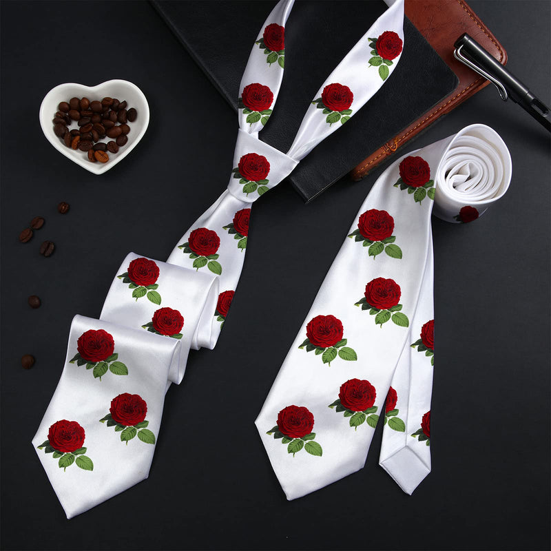 [Australia] - 6 Pieces Blank Sublimation Tie for Men Solid White Polyester Neckties Sublimation Men's Ties for Weddings Parties 