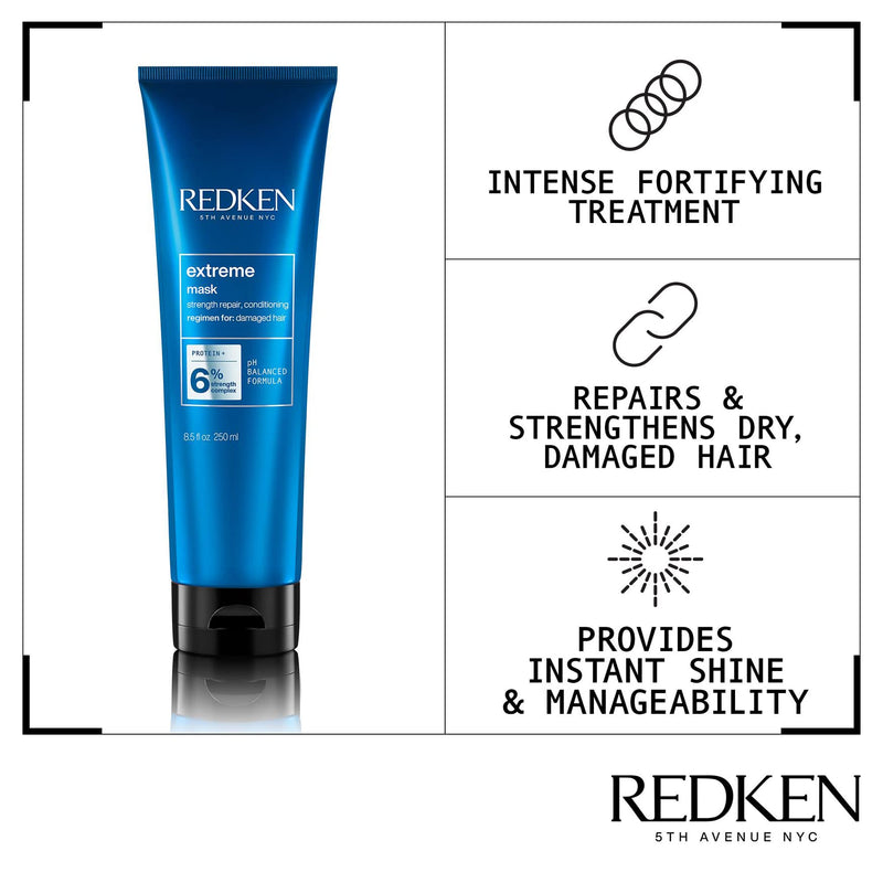 [Australia] - Redken | Hair Mask Treatment, Fortifies & Strengthens Distressed Hair, Extreme, 250 ml 