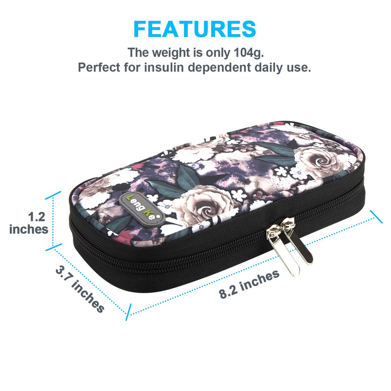 [Australia] - YOUSHARES Insulin Cooler Travel Case - Travel Ice Pack for Diabetic Organize Supplies Diabetes Bags Insulated Cooling Bag (Grey Rose) Grey Rose 