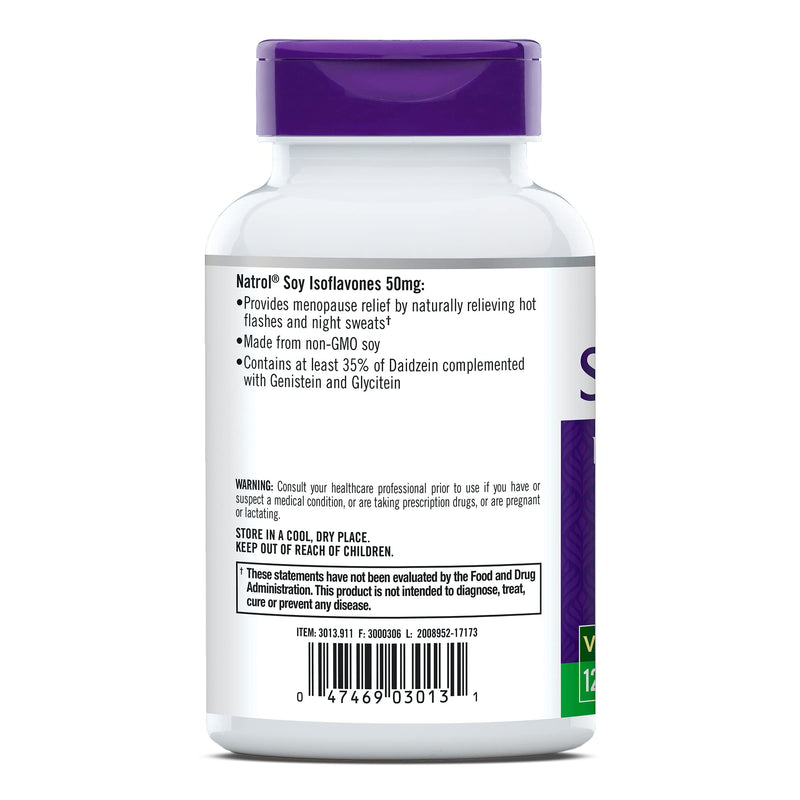 [Australia] - Natrol Soy Isoflavones Capsules, Menopause Relief, 50mg, 120 Count (Pack of 2) Purple 120 Count (Pack of 2) 