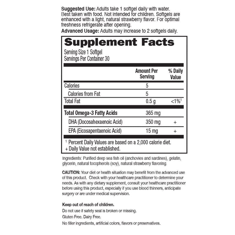 [Australia] - Garden of Life Oceans Mom Prenatal Fish Oil DHA, Omega 3 Fish Oil Supplement - Strawberry, 350mg Prenatal DHA Pregnancy Fish Oil Support for Mamas, Babys Brain & Eye Development, 30 Small Softgels 