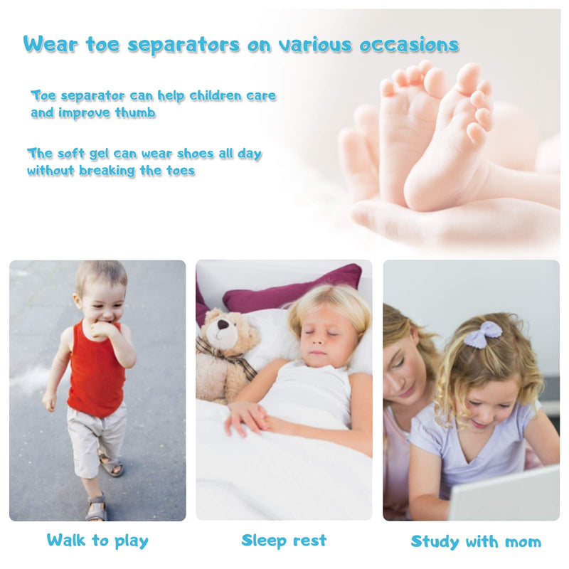 [Australia] - ERSANLI Latest Version Of Children’S Gel Toe Separator And Bunion Separator For Separating And Correcting Overlapping Toes (Children, Beige, 2 Pcs) 