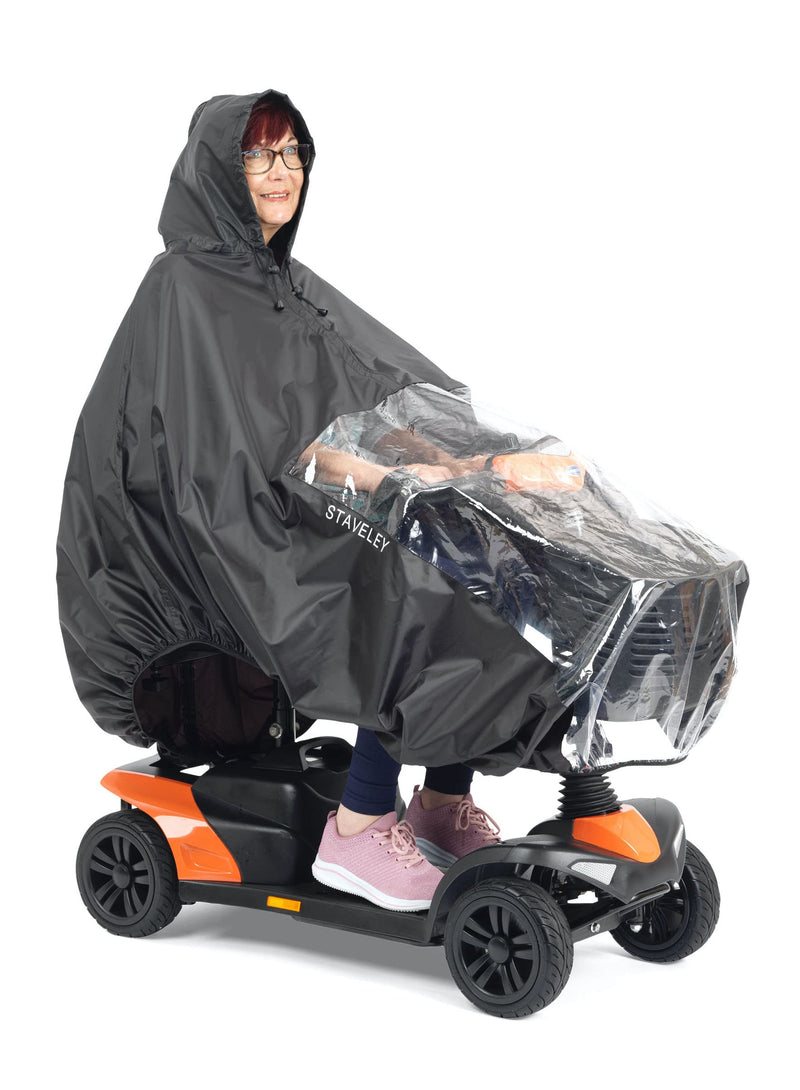 [Australia] - Staveley Standard Size Mobility Scooter Cape | Waterproof Rain Poncho Cover for Electric Scooters and Wheelchair | Perfect for Boot Scooters 