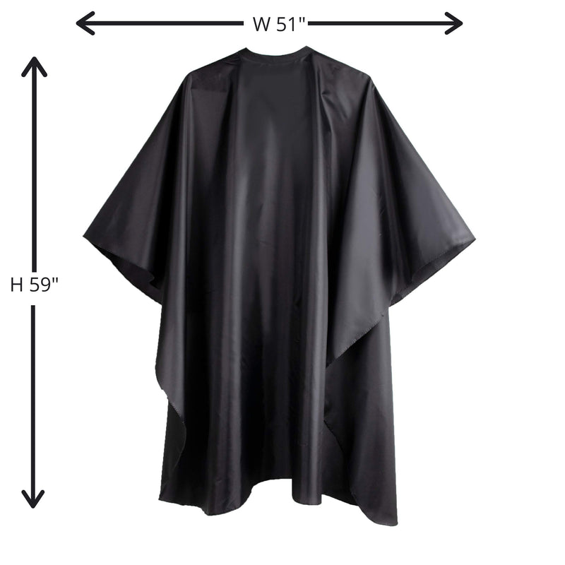 [Australia] - DELKINZ Barber Cape Large Size with Adjustable Snap Closure waterproof Hair Cutting Salon Cape for men, women and kids- Perfect for Hairstylists - Black 