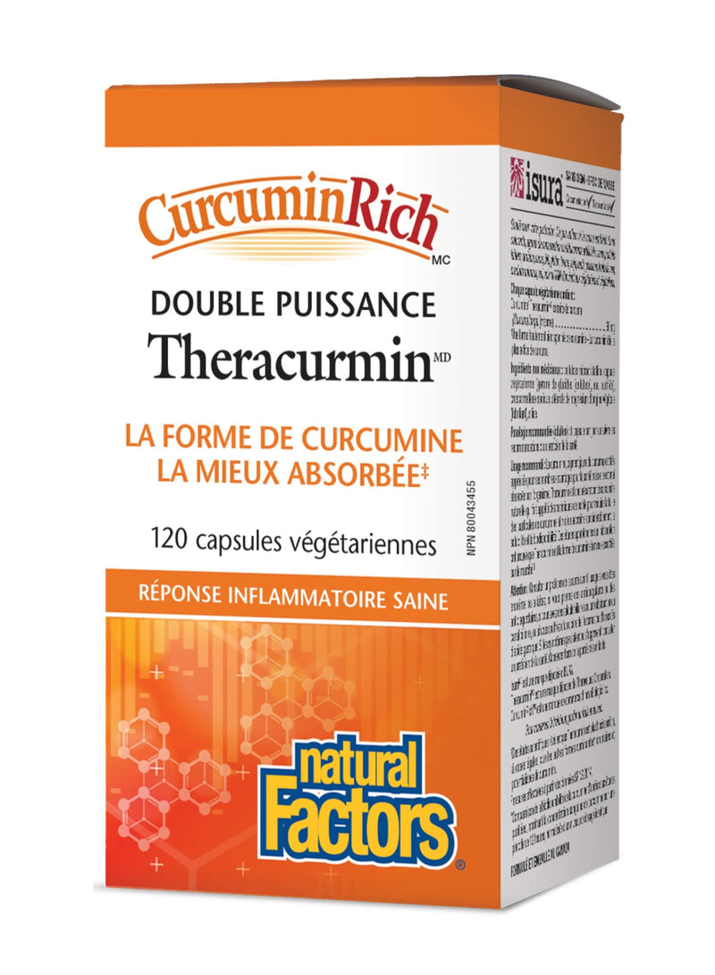 [Australia] - CurcuminRich Double Strength Theracurmin by Natural Factors, Supports Natural Inflammatory Response, Joint and Heart Function, 120 Capsules 120 Count (Pack of 1) Standard Packaging 