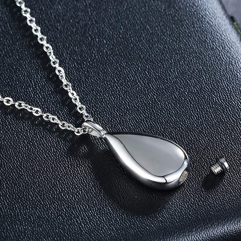 [Australia] - Jude Jewelers Stainless Steel Wate Drop Tear Shaped Memorial Keepsake Cremation Ash Urn Pendant Necklace Silver 