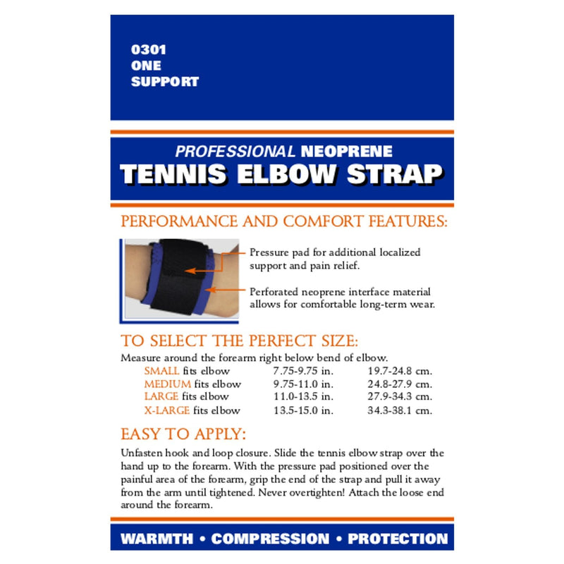 [Australia] - OTC Elbow Strap, Pressure Pad Compression, Neoprene, Blue, Large 