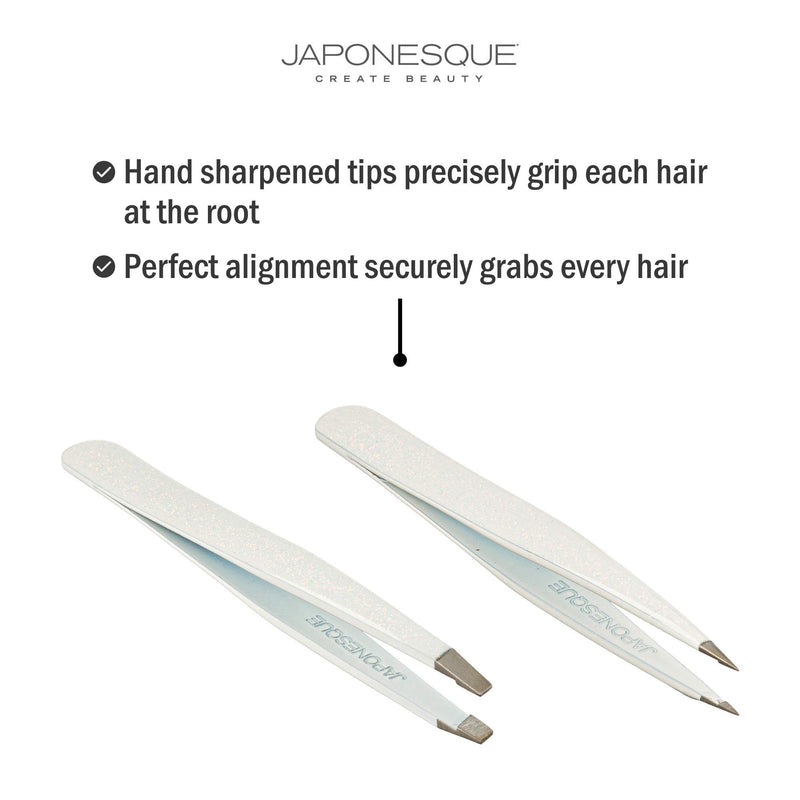 [Australia] - JAPONESQUE Brow Perfecting Tweezer Duo, Slant Tip and Point Tip Design 