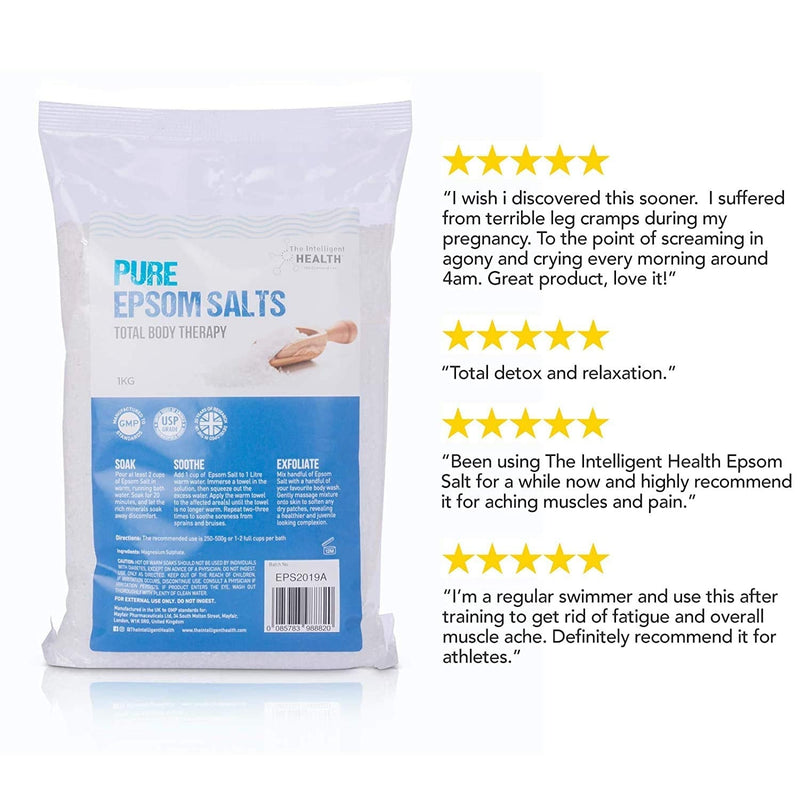 [Australia] - Pure Epsom Salts | Magnesium Sulphate Bath Salt | 10 Kg Pack by The Intelligent Health | Ideal for Relieving Sore Muscles | Reduces Inflammation 