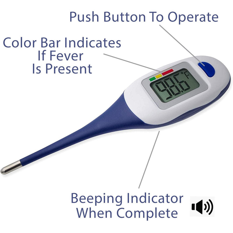 [Australia] - Apex Large Face LCD Fast Read Digital Thermometer for Adults and Children - Instant Read Thermometer for Fever Detection with Quick 5 Second Read Time 