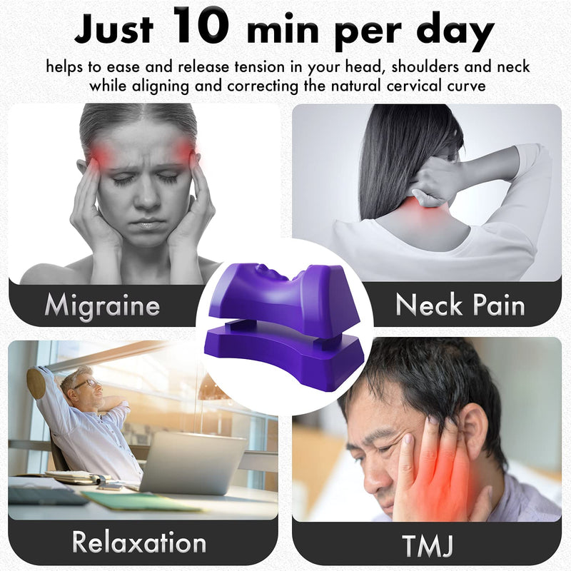 [Australia] - Occipital Release Tool 2.0 - Cervical Traction for Neck and Shoulder Pain Chiropractic Alignment Pivot Device for Trigger Point Therapy Headaches Migraine and Stress (Lilac) Lilac 